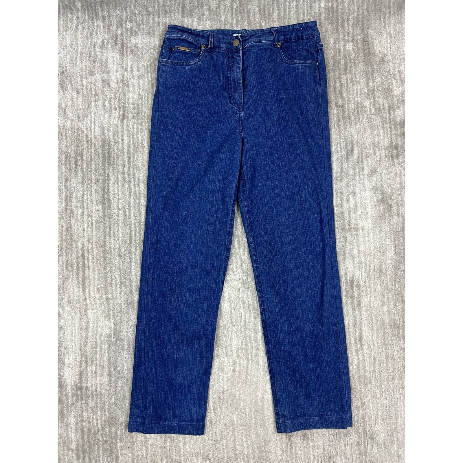 Drapers & Damons Jeans Womens 8 Blue Straight Leg High Rise Stretch Dark Wash